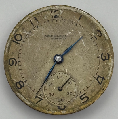 John Elkan Ltd London Watch Movement Manual Wind Vintage 15 Jewels Parts 24.4mm