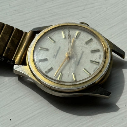 34mm Men's Vintage Lucerne Antimagnetic Swiss Manual Wind Watch PARTS REPAIR