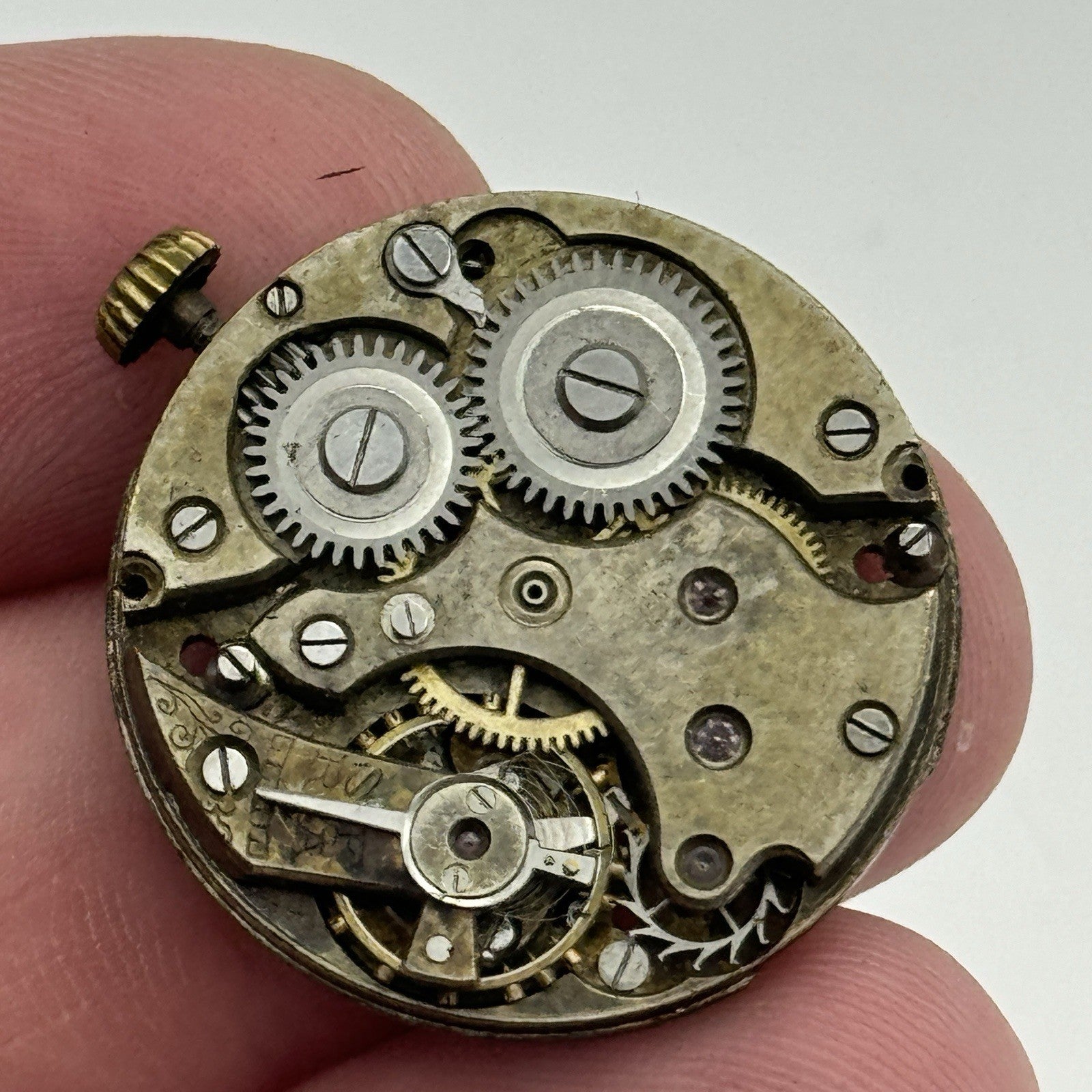 25.7mm ROLEX Rebberg Manual Wind Trench Watch Movement & Dial Antique PARTS