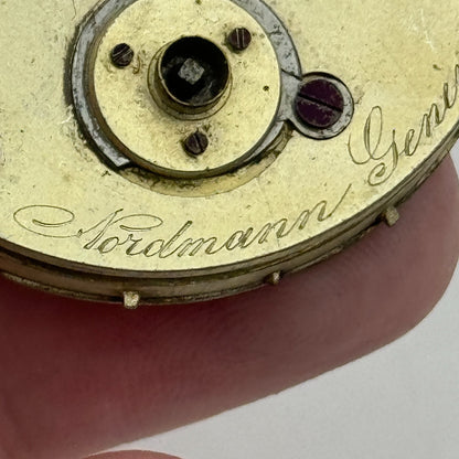 40.7mm Antique Nordmann Geneve Key Wound Pocket Watch Movement PARTS REPAIR