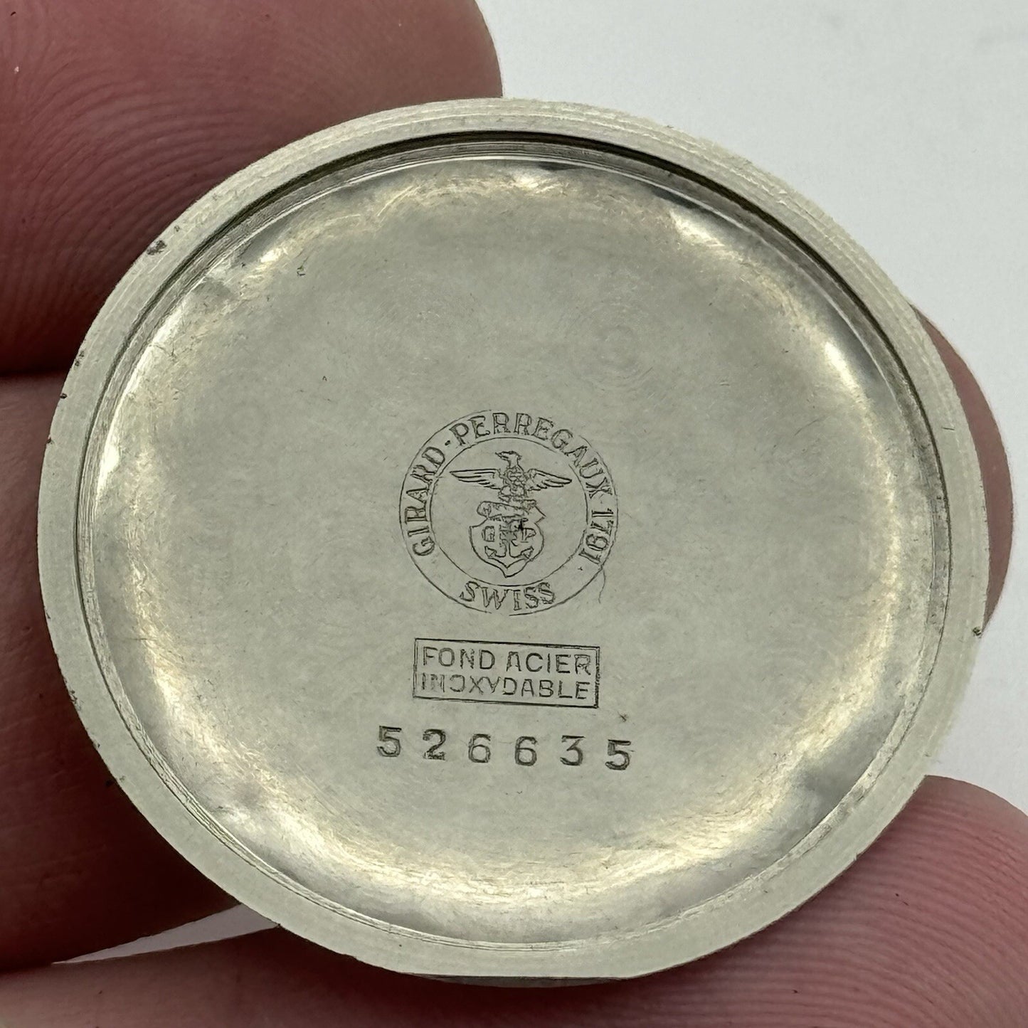 30.3mm Girard Perregaux 526635 Stainless Steel Wristwatch Case Back Spares Parts