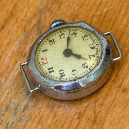 25mm Vintage Trench Style Manual Wind Swiss Made Red 12 Watch PARTS / REPAIR