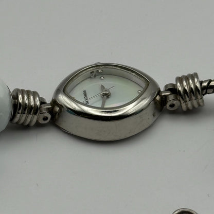 Sekonda Ladies Quartz Watch MOP Dial Beaded Design Bracelet Japan Working 20mm