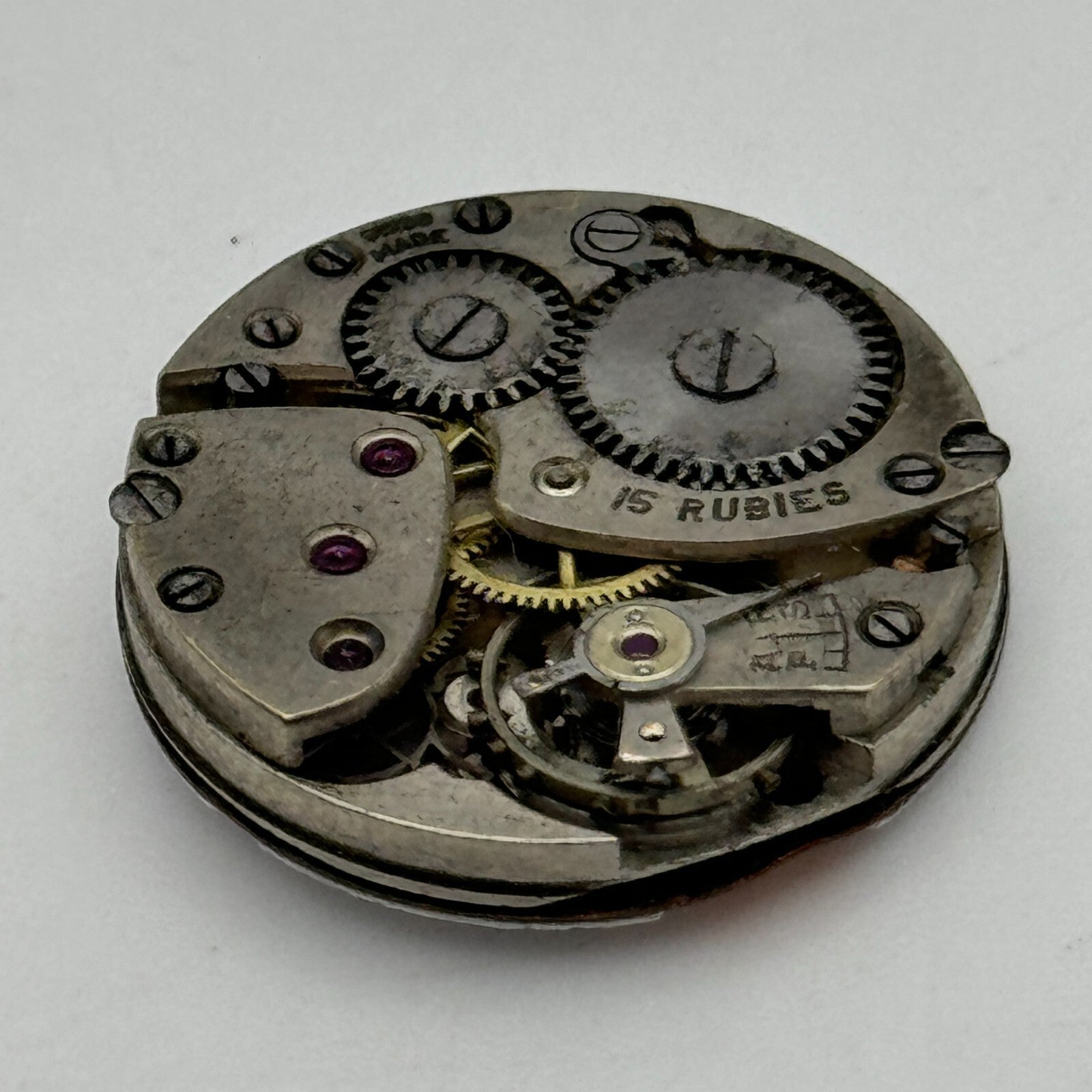 22mm Rolex Rolco 15 Rubies Military Trench Watch Movement Sub Seconds PARTS
