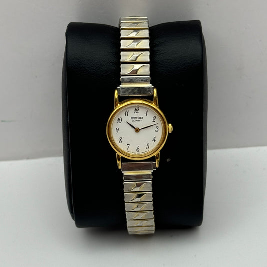 20mm Working Ladies Seiko 1N00-0F60 Vintage Quartz White Dial Watch New Battery