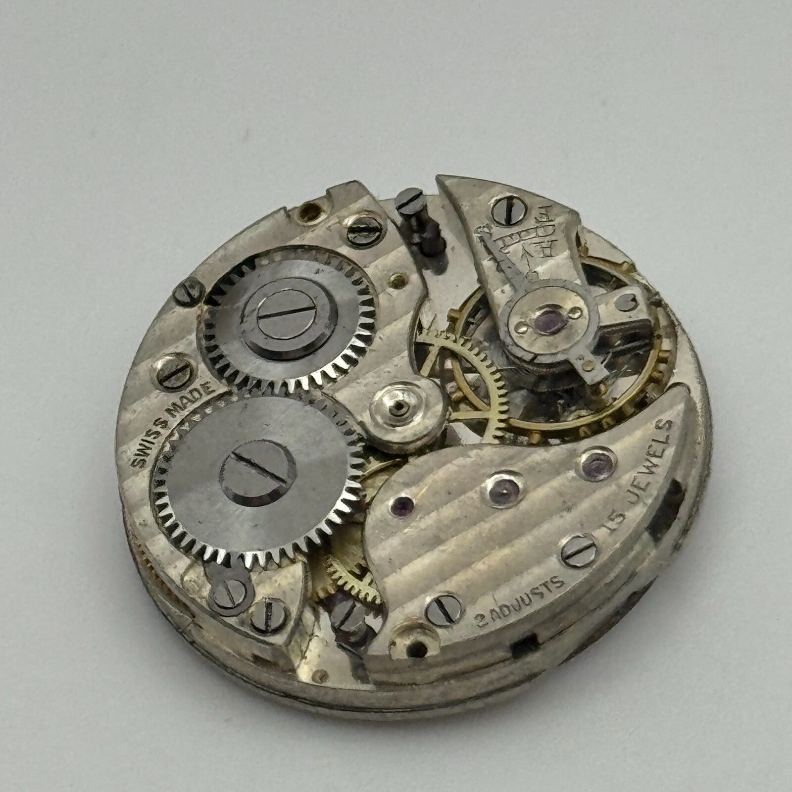 23.6mm 15 Jewels Swiss 2 Adjusts Trench Watch Movement Manual Wind PARTS SPARES