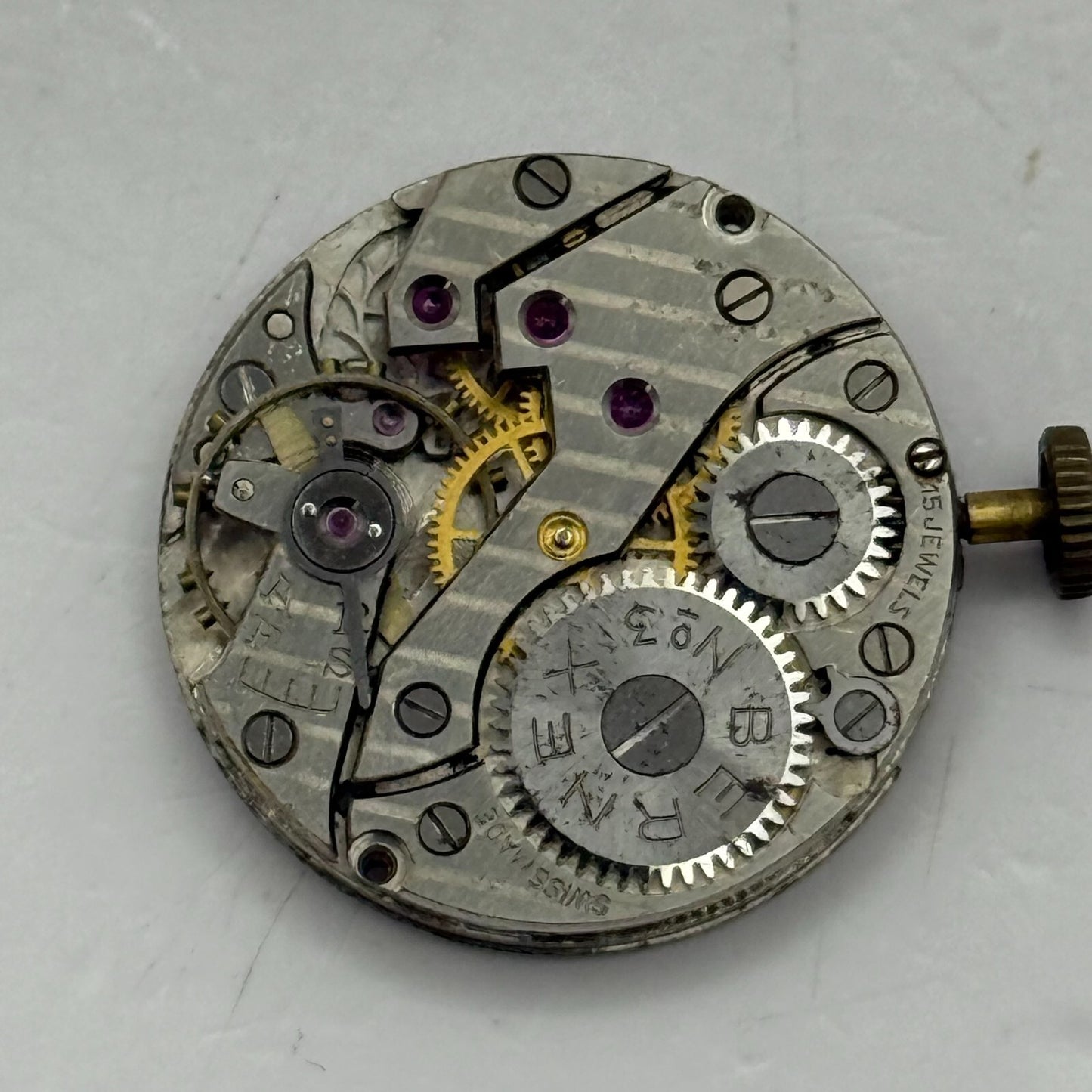 23.5mm Running Vintage Symbol Bernex No 3 Manual Wind Watch Movement PARTS