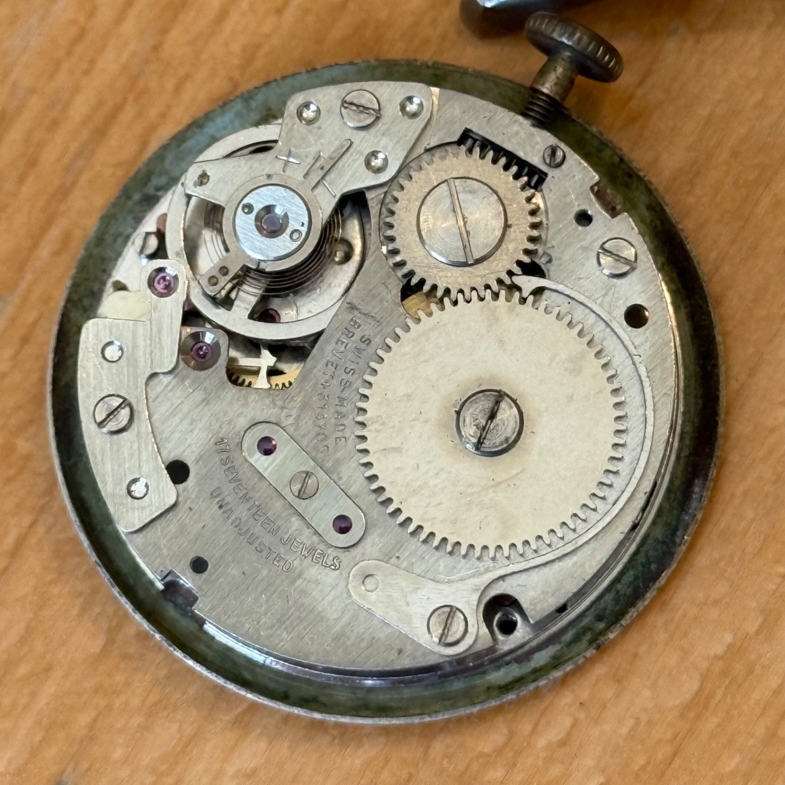 33mm Vintage Wilson De Luxe Brevete 314705 Manual Wind 17 Jewels Watch FOR PARTS