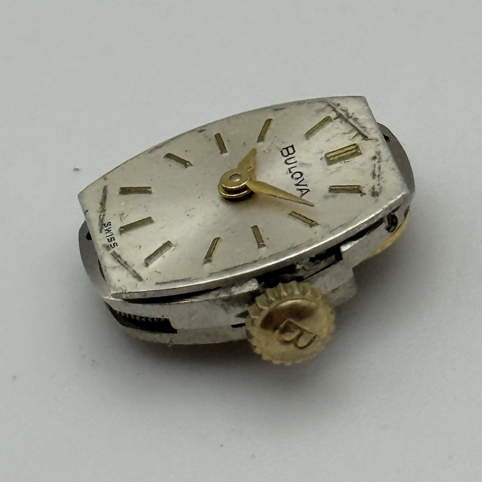 13.2mm Vintage Ladies Bulova 5BA Manual Wind Swiss Watch Movement PARTS REPAIR
