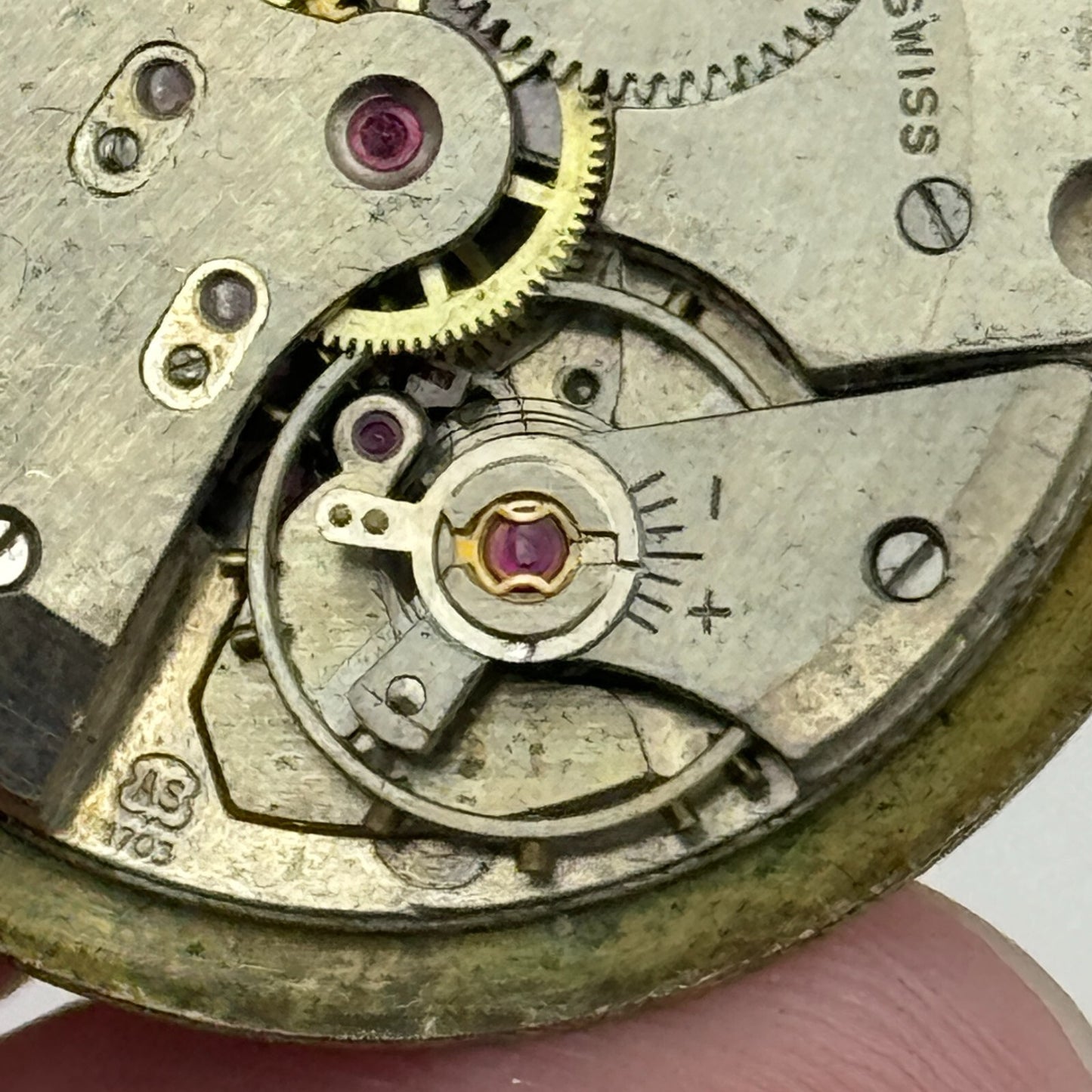 25.9mm Men's AS 1703 A Schild Date Dial Manual Wind Swiss Watch Movement PARTS