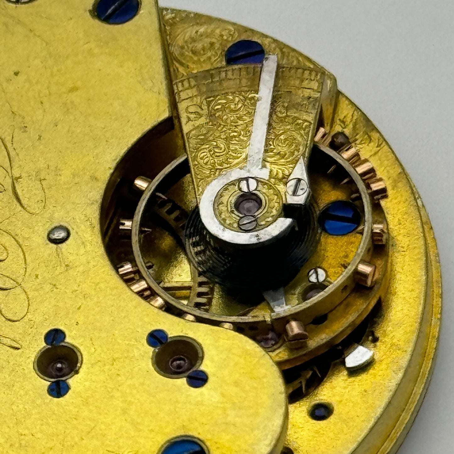 43.2mm Antique Thomas Peake London Quality Pocket Watch Movement PARTS REPAIR