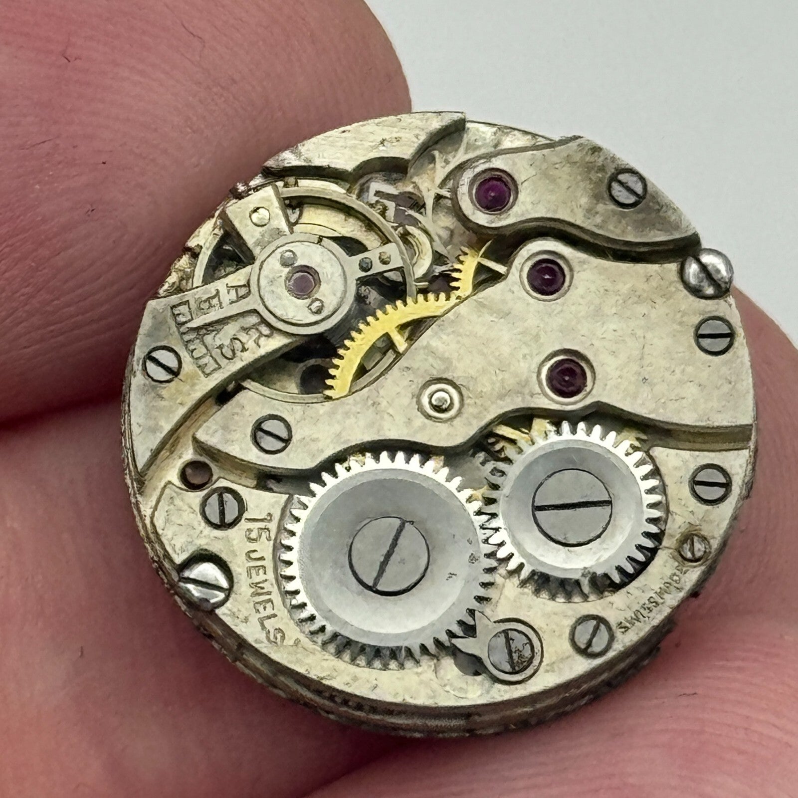 19.6mm 15 Jewels Roman Numerals Trench Watch Movement Manual Wind PARTS SPARES