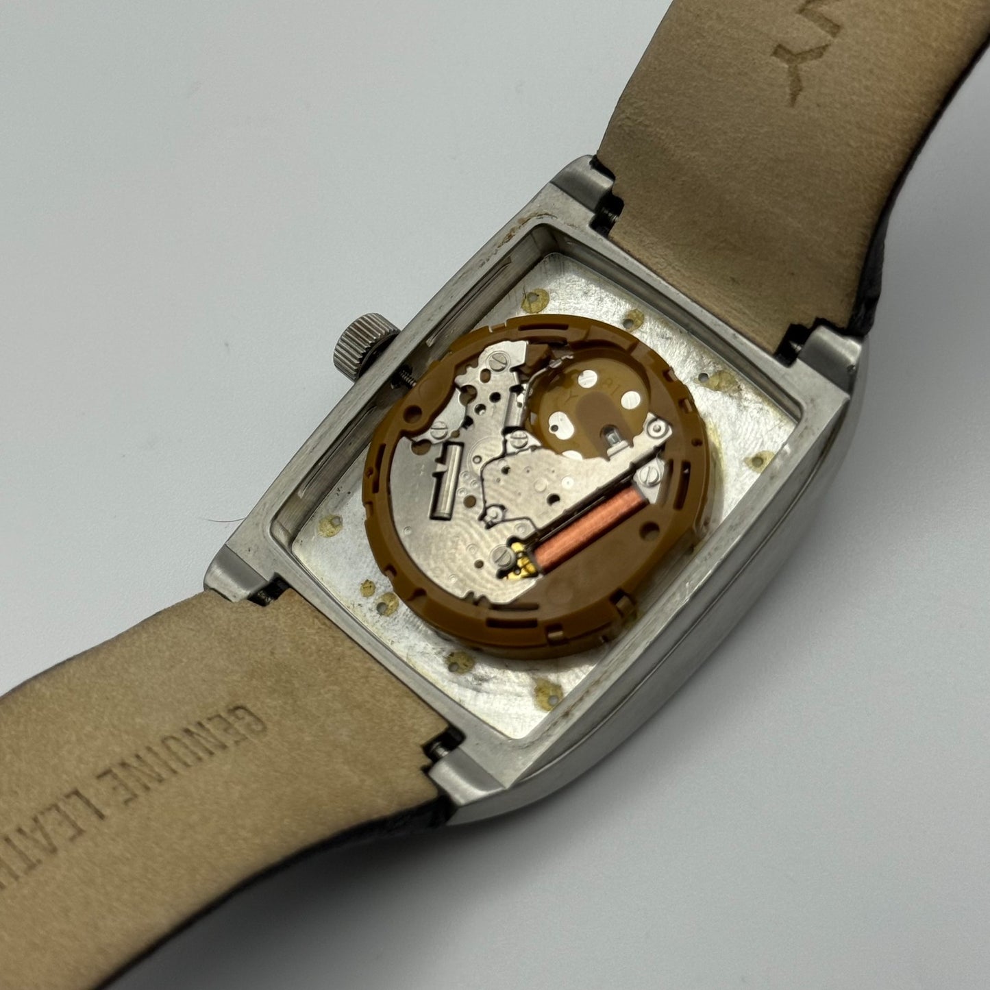 DKNY NY-1316 Quartz Watch Date Dial Black Leather Strap 34mm PARTS REPAIR