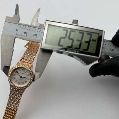 Infinite Ladies Quartz Watch Gold Tone Crystal Accents Bracelet Working 25mm