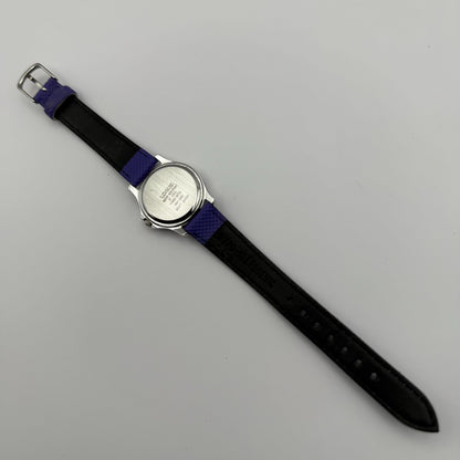 Lorus Quartz Watch White Dial Purple Strap Bezel Japan Working 26mm New Battery