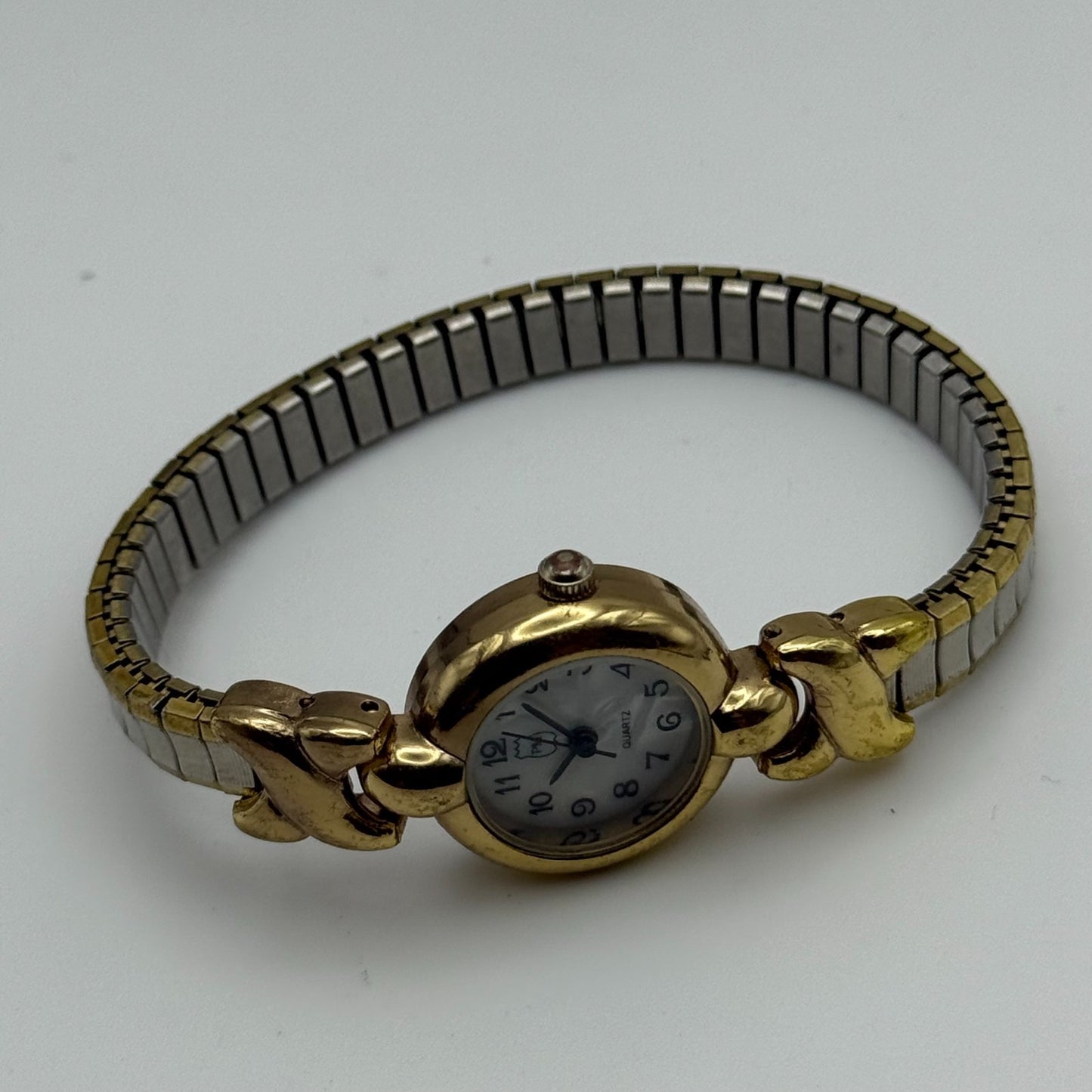 21mm Working Ladies Two Tone Philip Mercier S565S Quartz Watch Expandable Strap