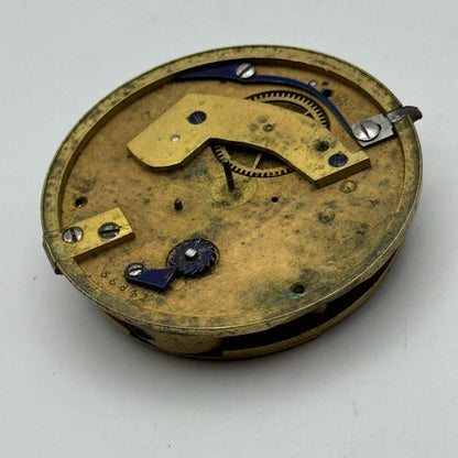Fusee Pocket Watch Movement Antique English Key Wound Parts Repair Spares 46.9mm