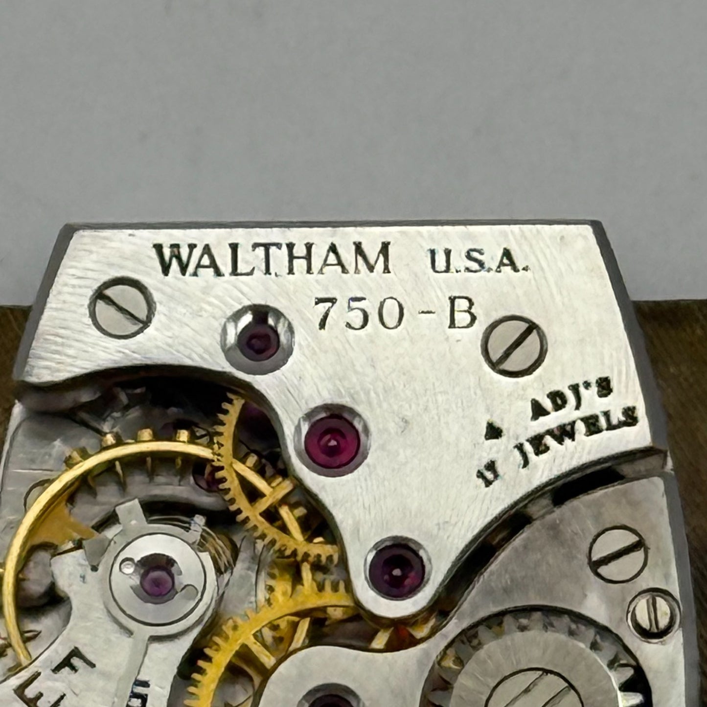Waltham 750-B American Tank Rectangle Sub Seconds Watch Movement Parts Repair
