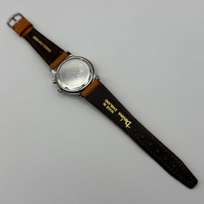 Claude Valentini Series 3000 Men's Quartz Watch Tan Leather Strap Working 36mm