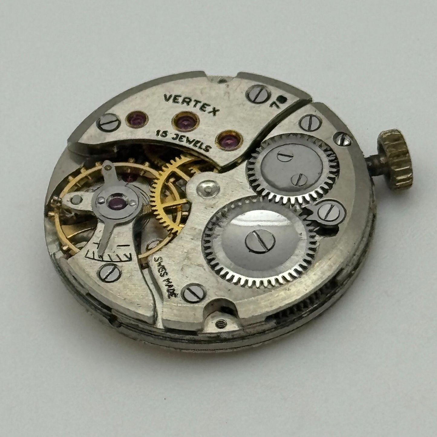 19.7mm Vertex Revue 78 Manual Wind Watch 15 Jewels Movement Swiss Vintage PARTS