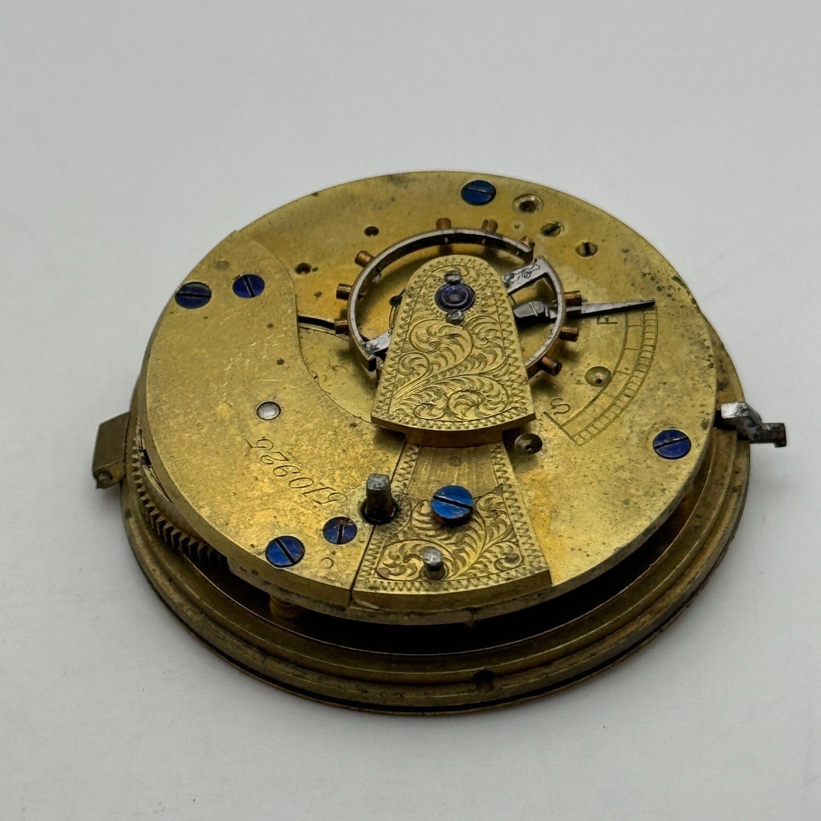 46.7mm Antique Key Wound Pocket Watch Movement PARTS