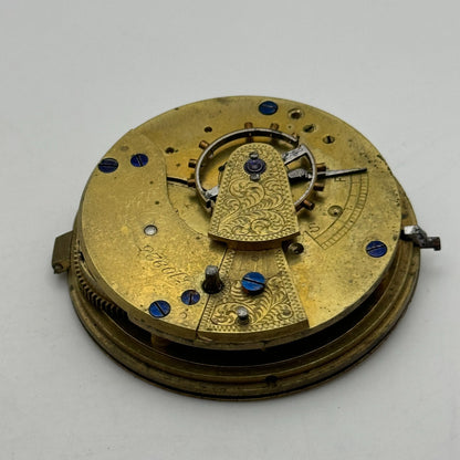 46.7mm Antique Key Wound Pocket Watch Movement PARTS