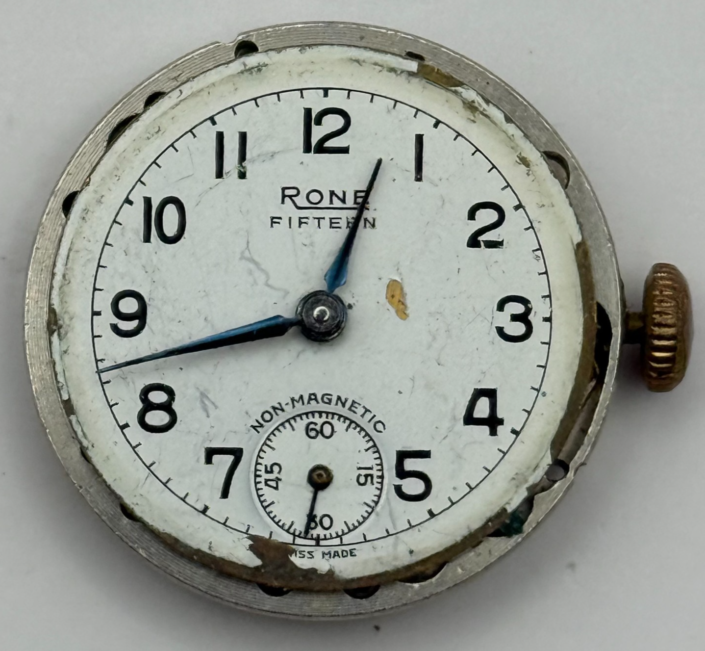 FHF 70 Watch Movement Rone Fifteen 1046 Manual Wind Vintage Parts Repair 23.7mm