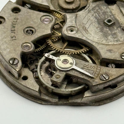 FEF Trench 15 Jewels Watch Movement Manual Wind Vintage Parts Repair 29.5mm