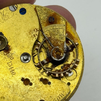 43.4mm Antique R Stewart Argyle & Buchanan Glasgow Pocket Watch Movement PARTS