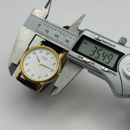 33mm Working Citizen 6031-S018161 White Dial Quartz Watch New Battery 9 Inches