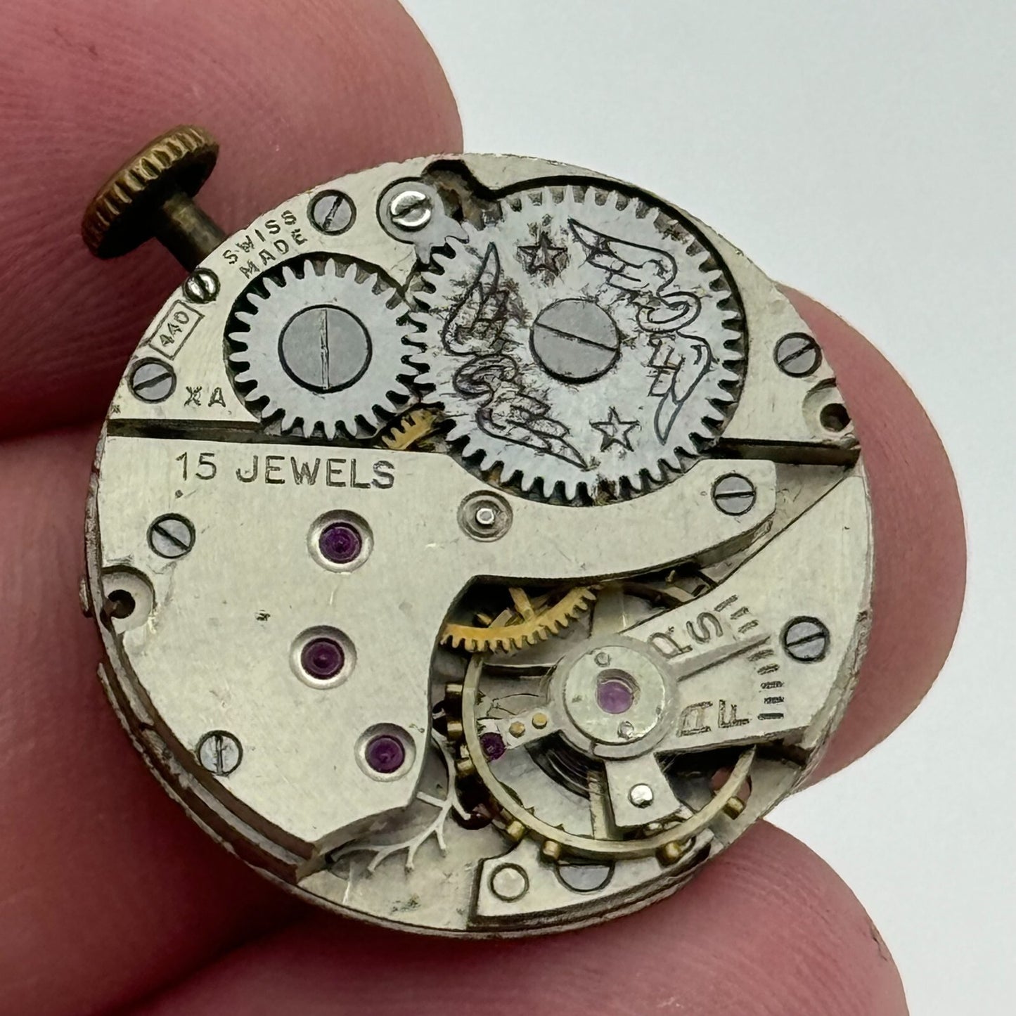 23.6mm Rotary AS 984 Manual Wind 15 Jewels Watch Movement Swiss Vintage PARTS