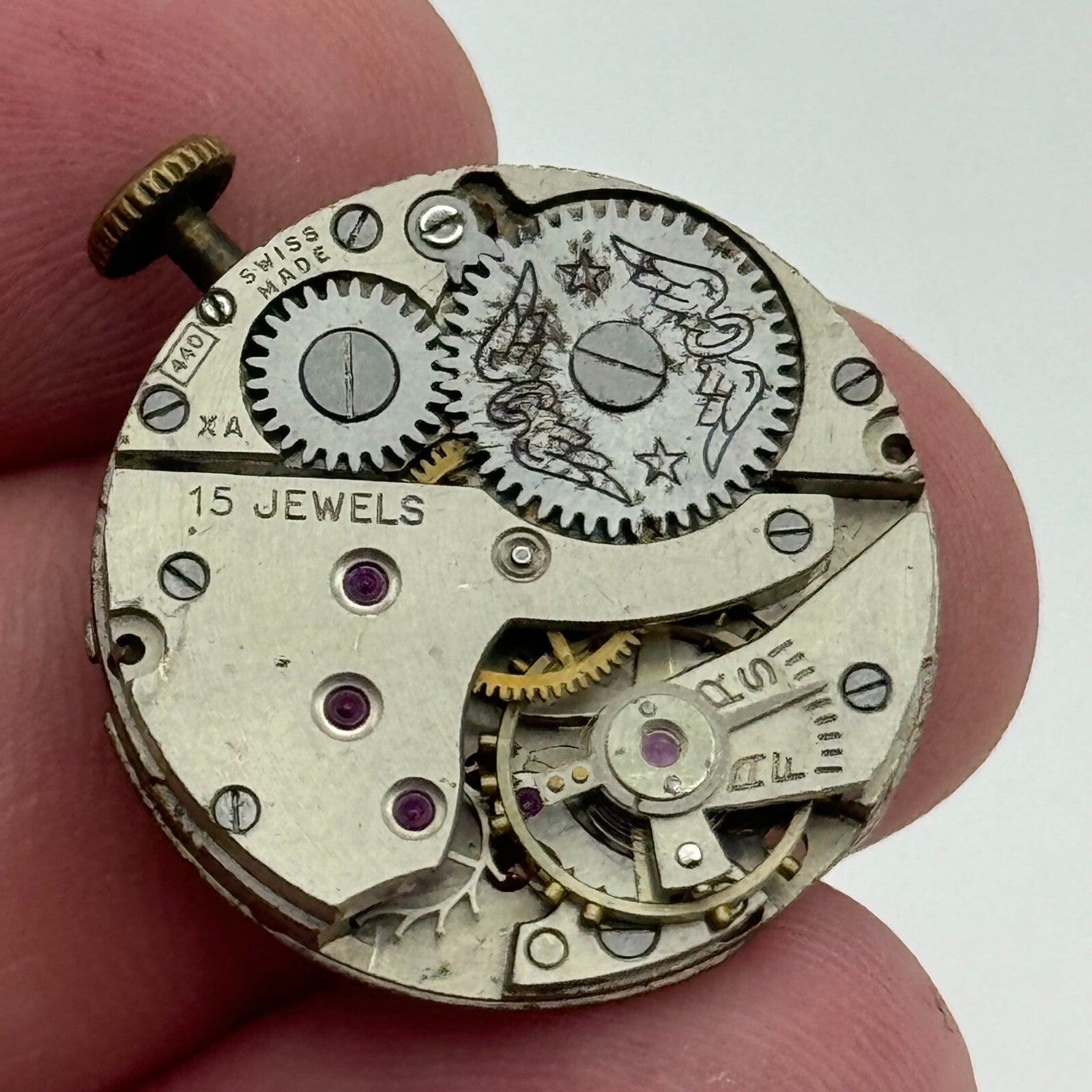 23.6mm Rotary AS 984 Manual Wind 15 Jewels Watch Movement Swiss Vintage PARTS
