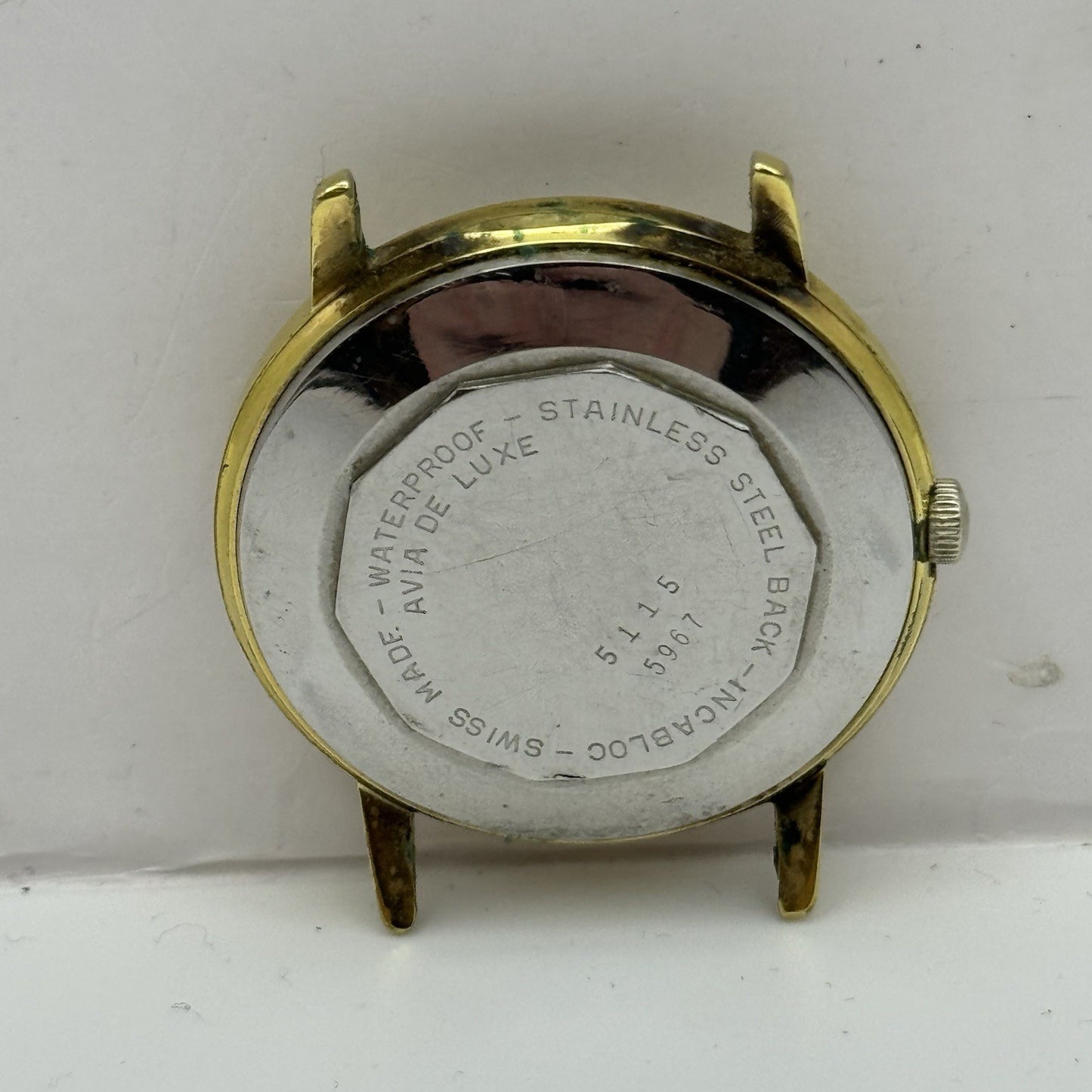 34mm Running Men’s Avia De Luxe Automatic Swiss Vintage Watch TO RESTORE / PARTS