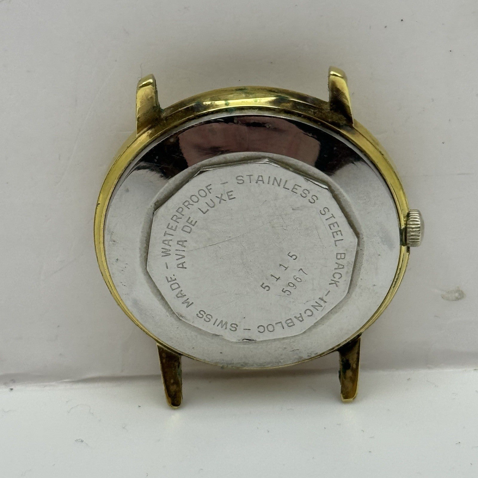 34mm Running Men’s Avia De Luxe Automatic Swiss Vintage Watch TO RESTORE / PARTS