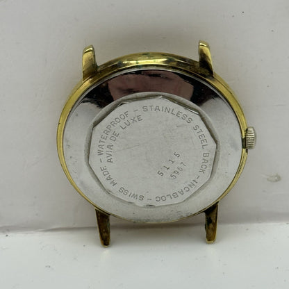 34mm Running Men’s Avia De Luxe Automatic Swiss Vintage Watch TO RESTORE / PARTS