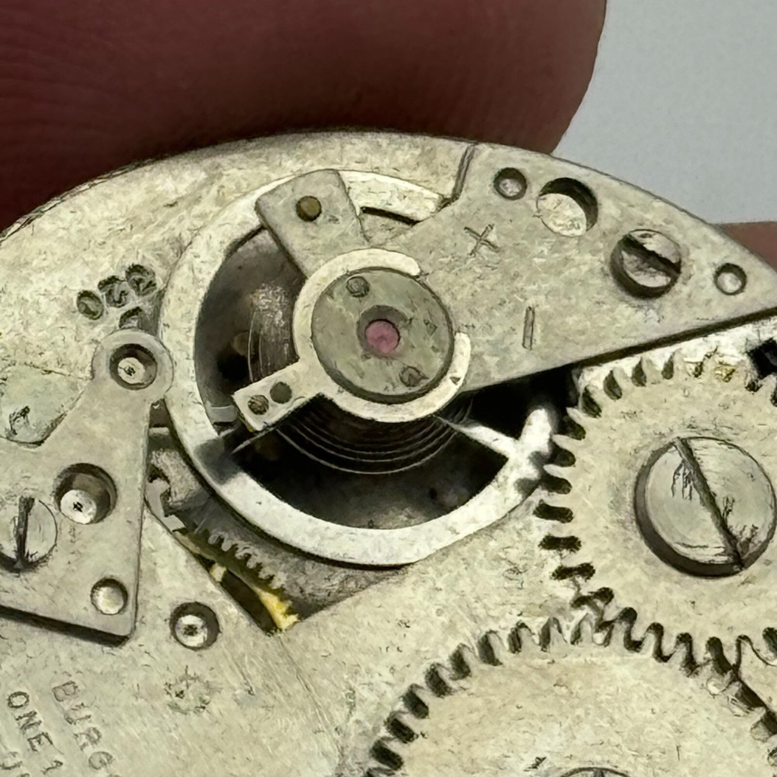31.2mm Lucerne Burgana D320 Earth Blue Dial Watch Movement Swiss Vintage PARTS