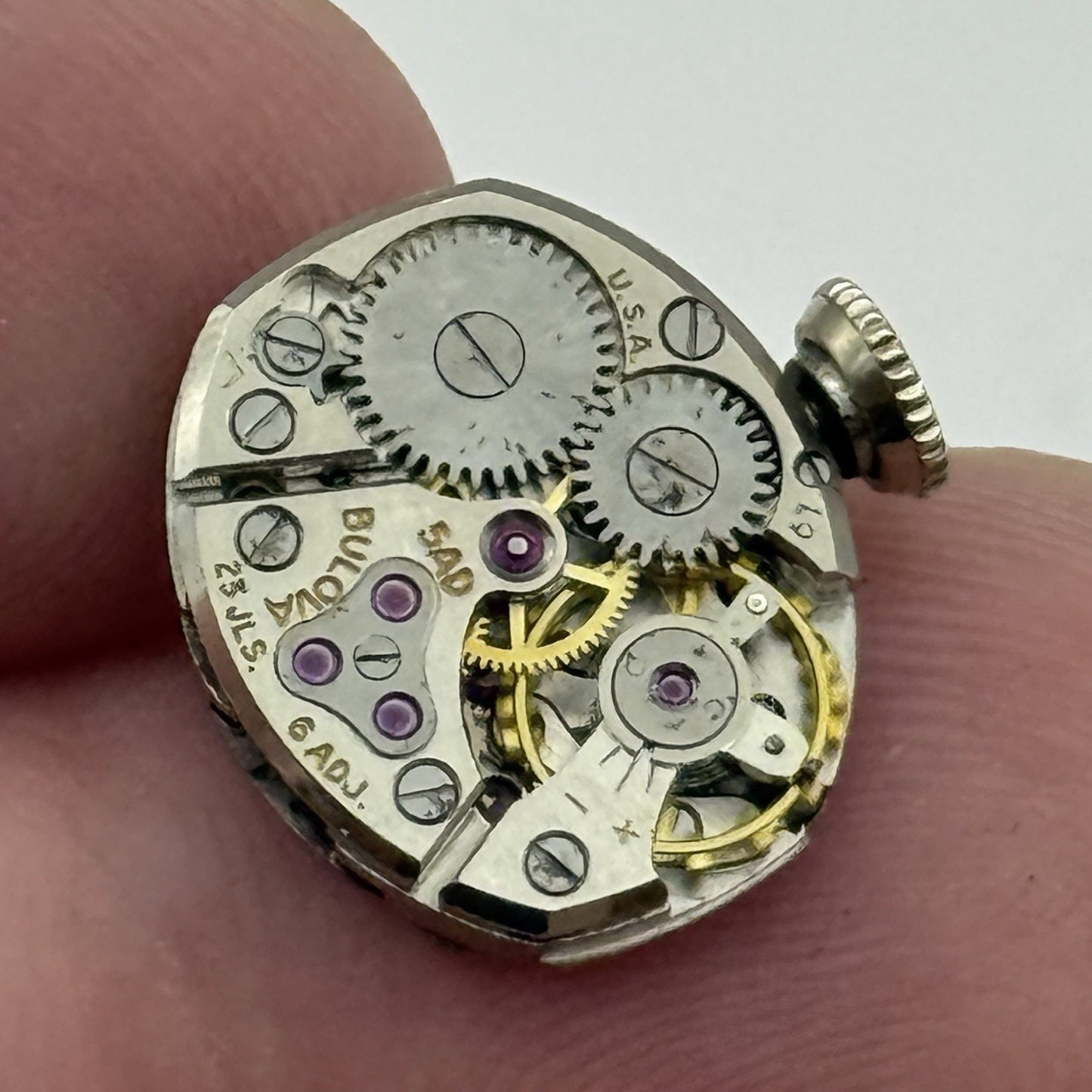 13.1mm Vintage Ladies Bulova 5AD Manual Wind Swiss Watch Movement PARTS REPAIR