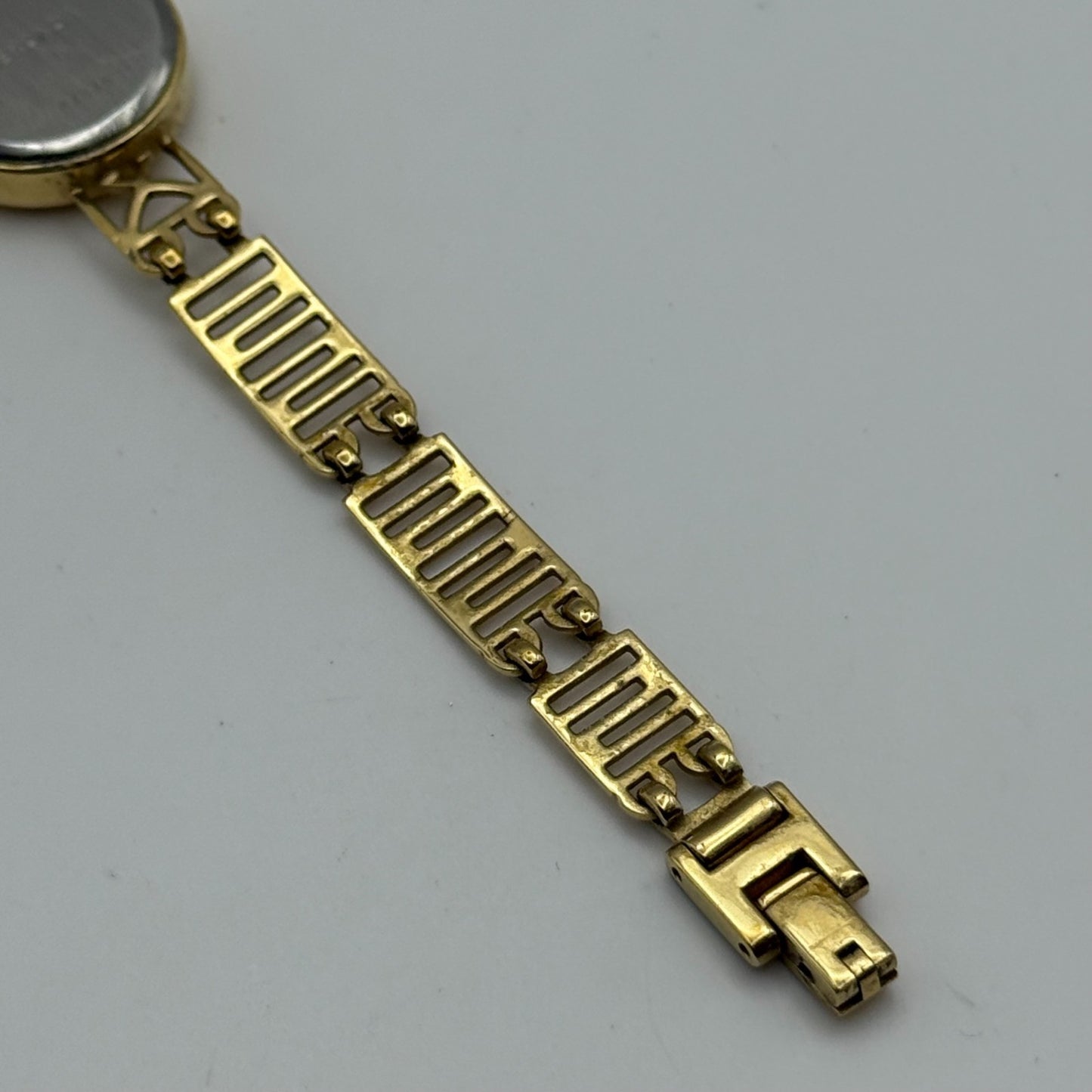 22mm Working Ladies Sekonda Gold Tone Panel Bracelet Quartz Watch 6 Inches