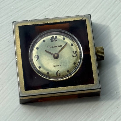 32mm Vintage Square Lucerne Acrylic Case EB 8461 Manual Wind Swiss Watch - PARTS