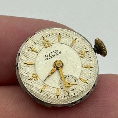 19.6mm Olma Ladies AS 970 Manual Wind Swiss Made 17 Jewels Watch Movement PARTS