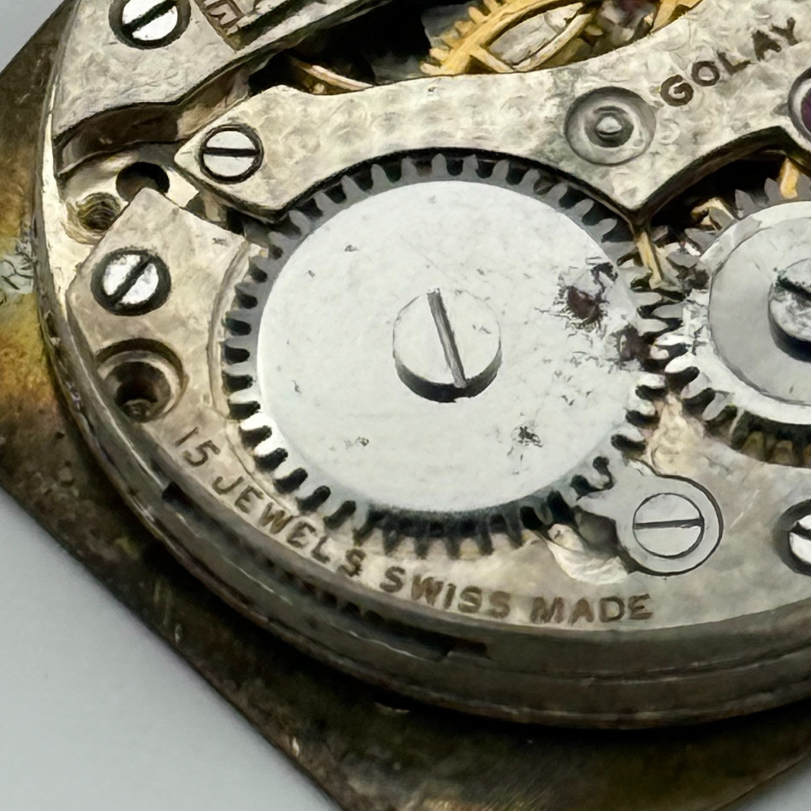 Art Deco Golay Watch Co Watch Movement Manual Wind Vintage Parts Repair 21.4mm