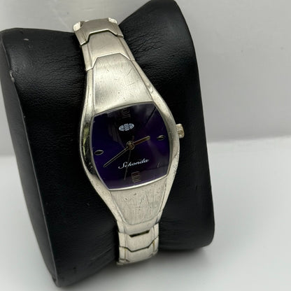 Sekonda Ladies Quartz Watch Purple Dial Silver Tone Bracelet Steel Working 24mm
