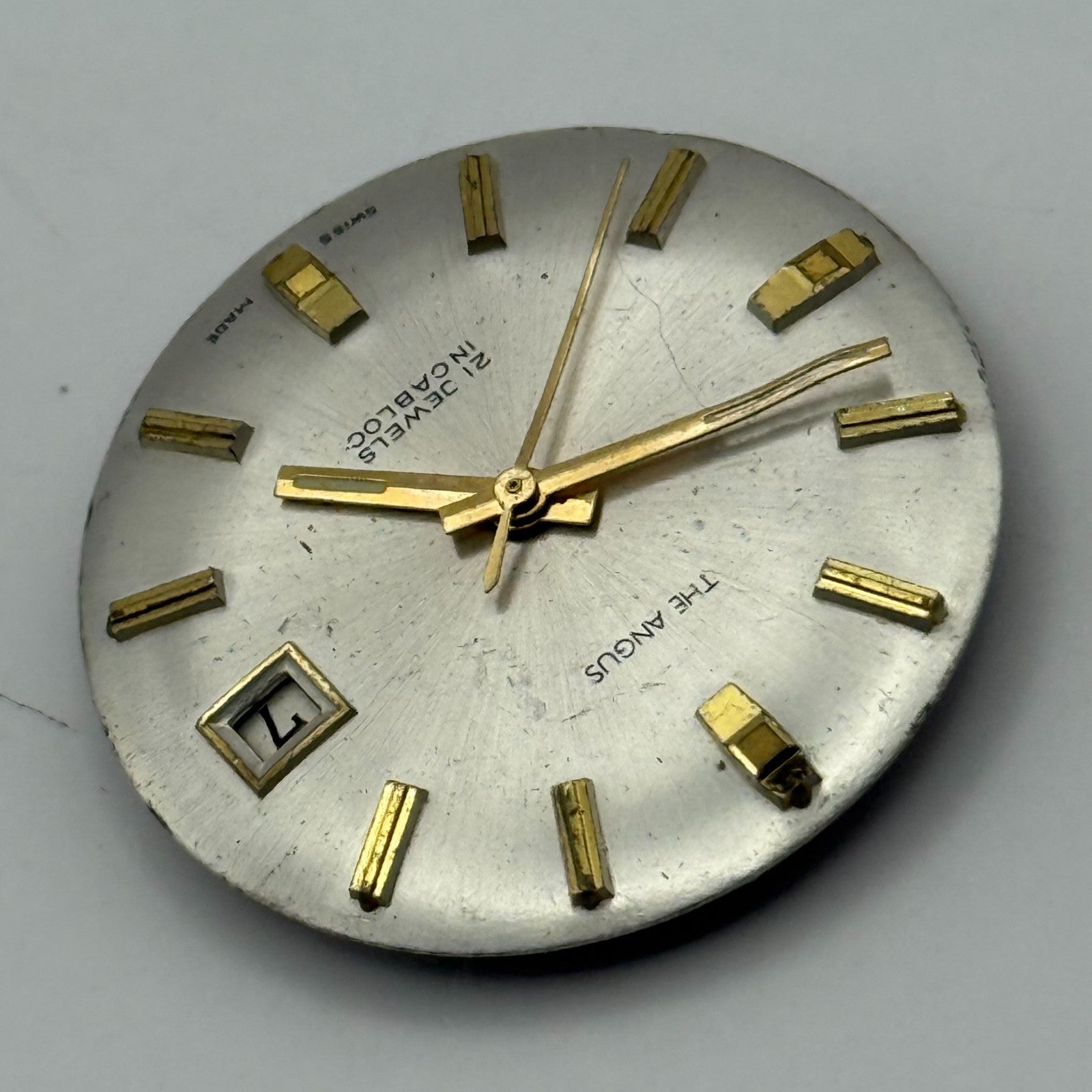 ETA 2408 Date Watch Movement The Angus Manual Wind Vintage Parts Repair 25.9mm