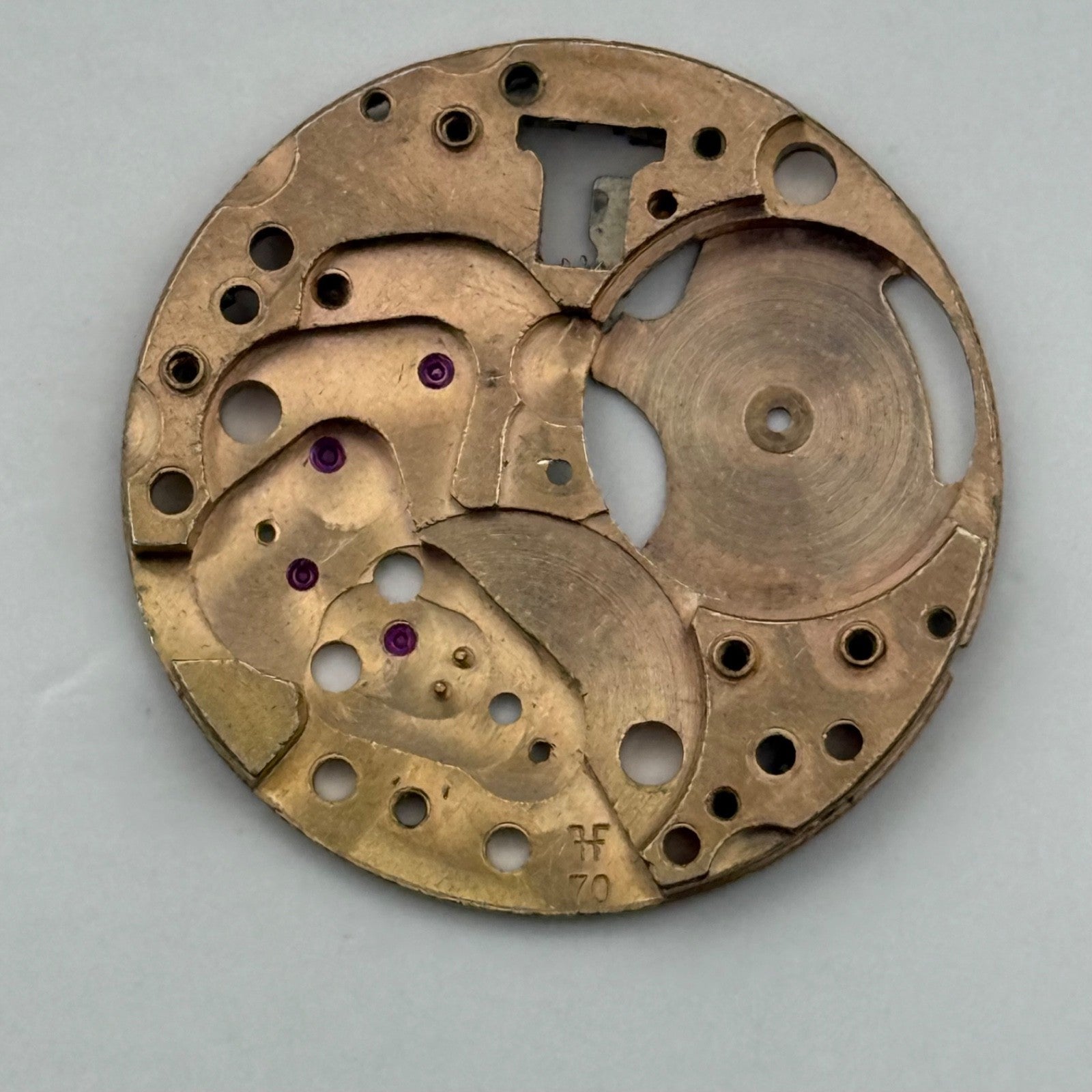 FHF 70 Watch Movement Main Plate Manual Wind Vintage Swiss Parts Repair 23.6mm