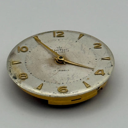 Smiths 27.CS. De Luxe Watch Movement Manual Wind Vintage Parts Repair 26.9mm