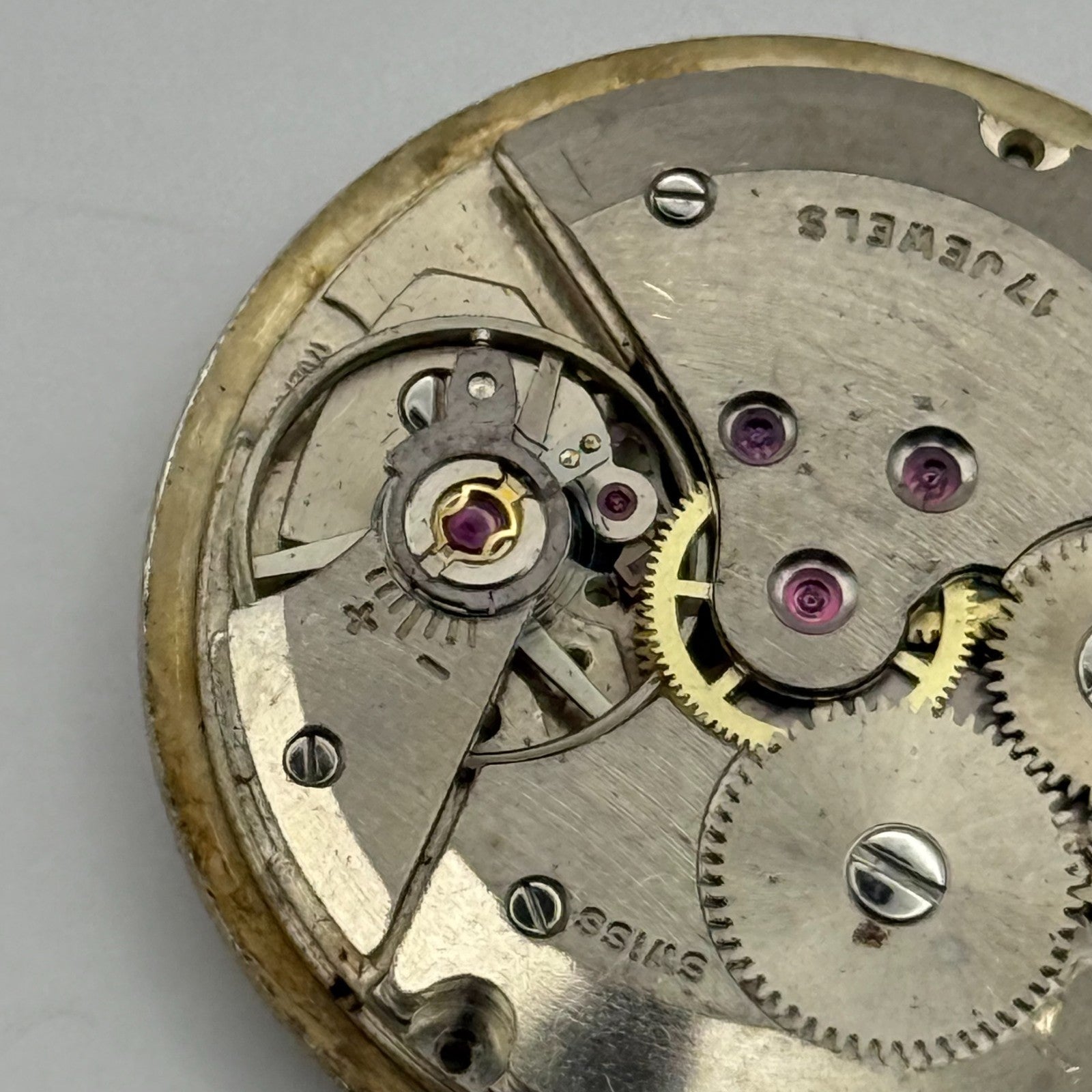 AS 1702/03 Watch Movement Date Rotary Manual Wind Vintage Swiss Parts 25.9mm