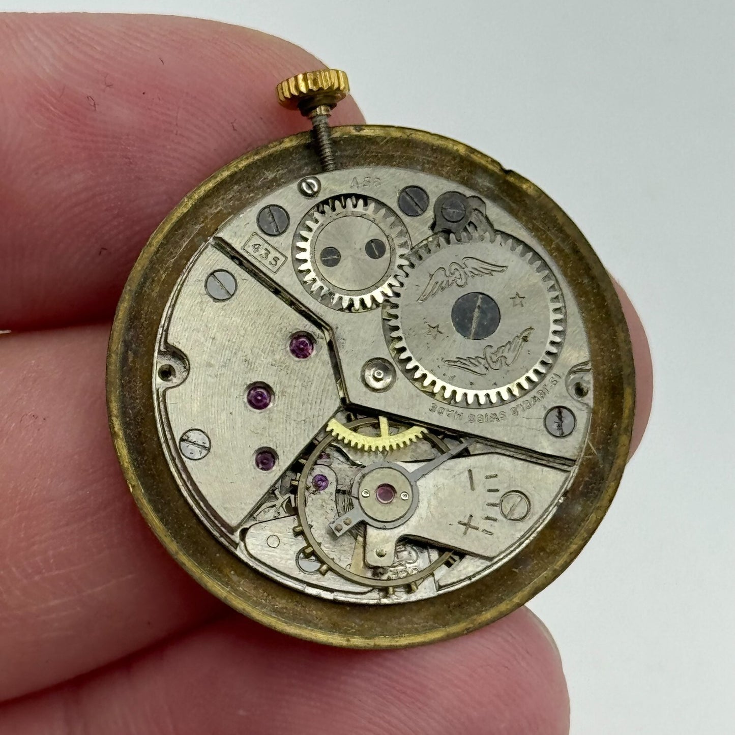 23.5mm Rotary Mens Peseux 320 Manual Wind 15 Jewels Watch Movement PARTS REPAIR