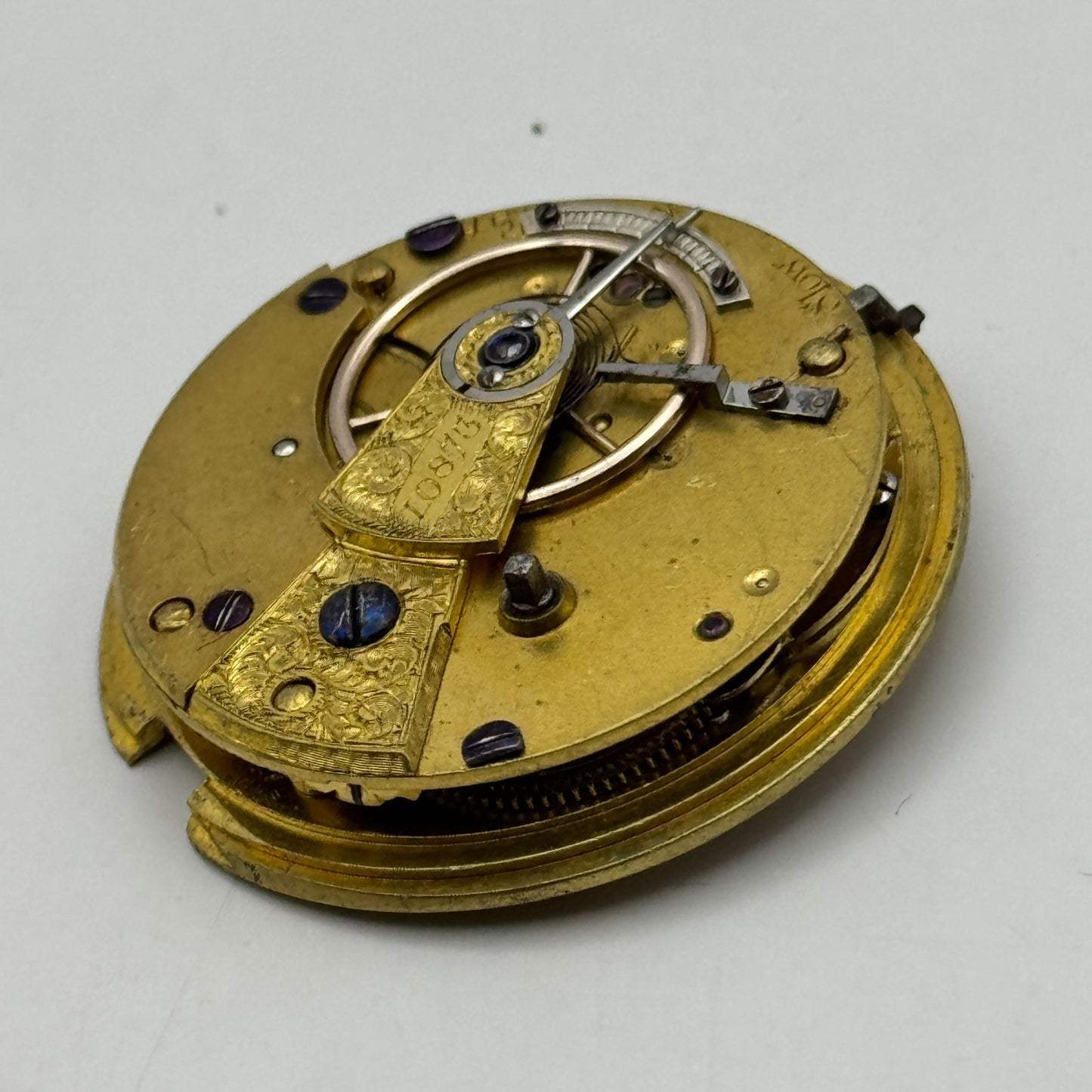 Fusee Pocket Watch Movement Antique English Key Wound Parts Repair Spares 35.9mm