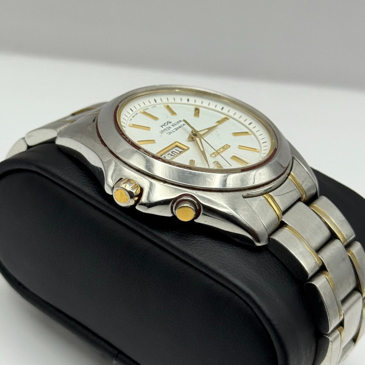 Seiko Kinetic 50M Men's Quartz Watch 5M63 - 0AC0 Date Dial 41mm PARTS REPAIR