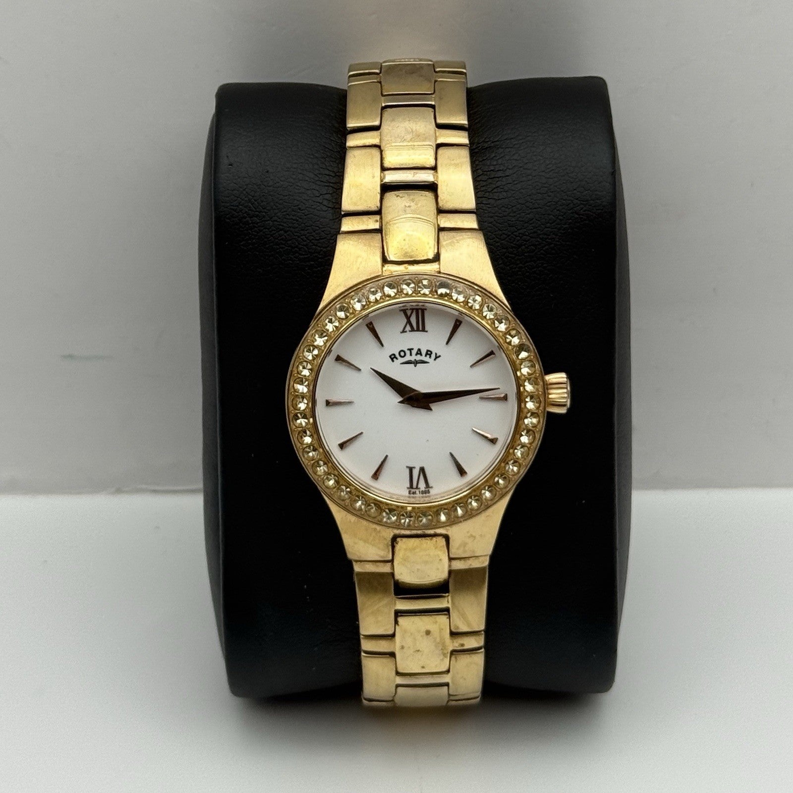 28mm Working Ladies Rotary LB3907 Dolphin Standard Rose Gold Tone Quartz Watch